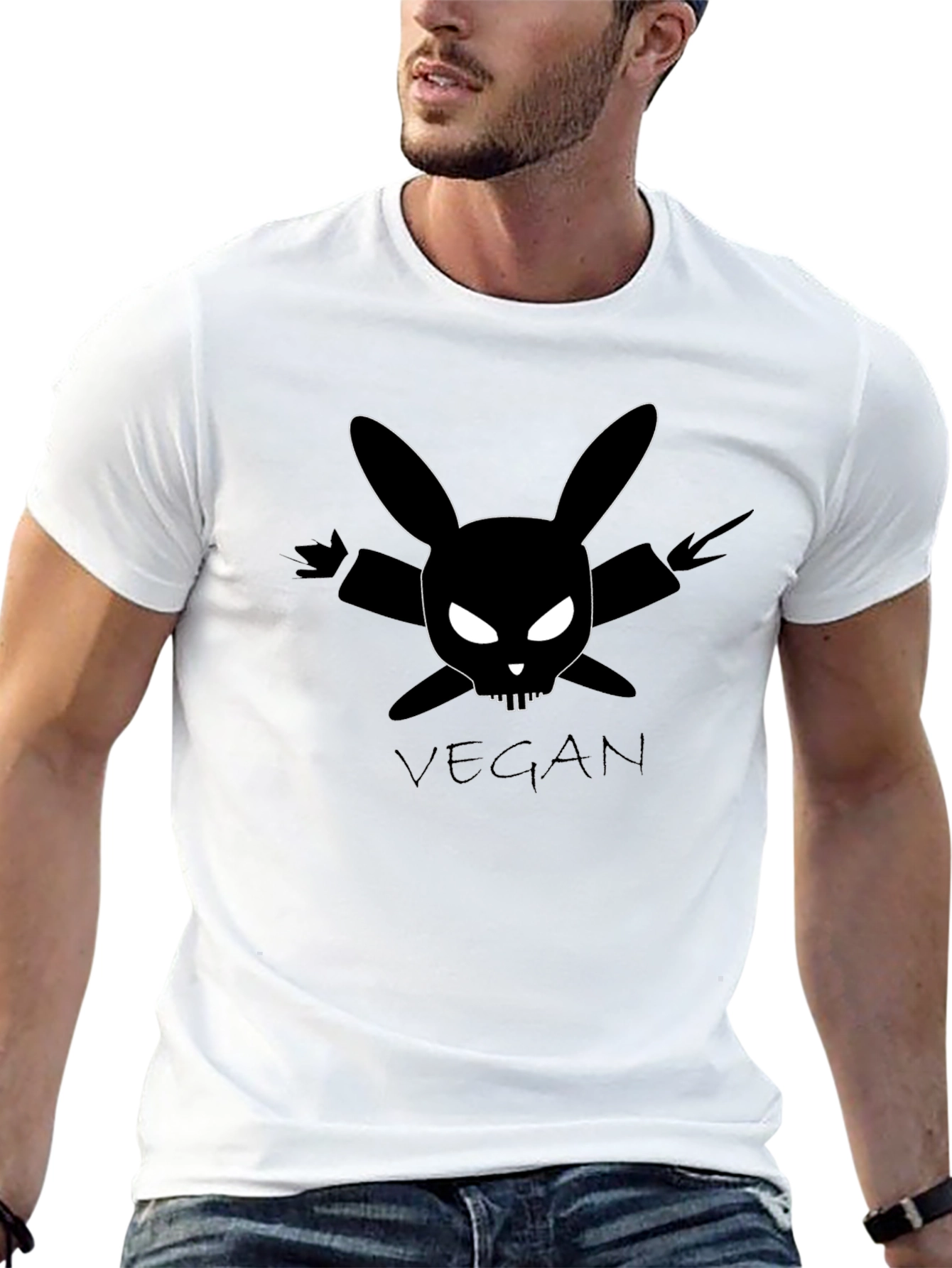 Vegan Rabbit Skull T-Shirt