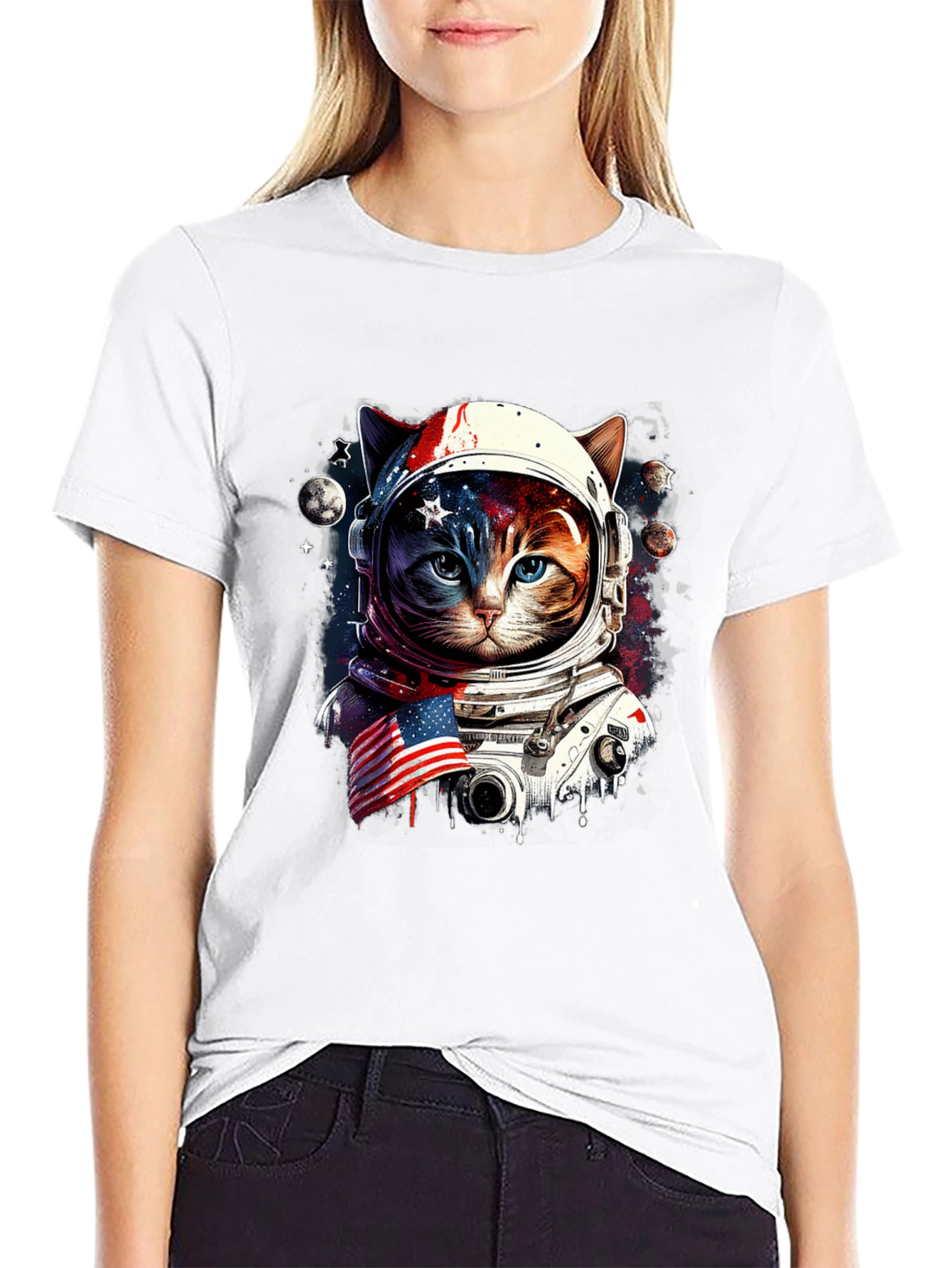 Astronaut Cat Graphic Tee