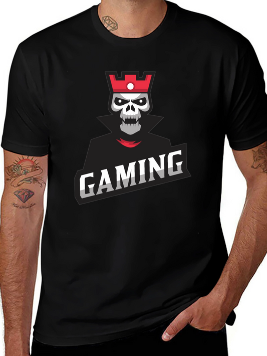 Gaming Skull King Graphic Tee - Black