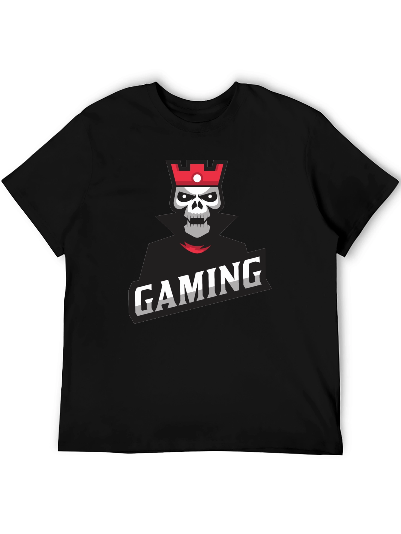 Gaming Skull King Graphic Tee - Black