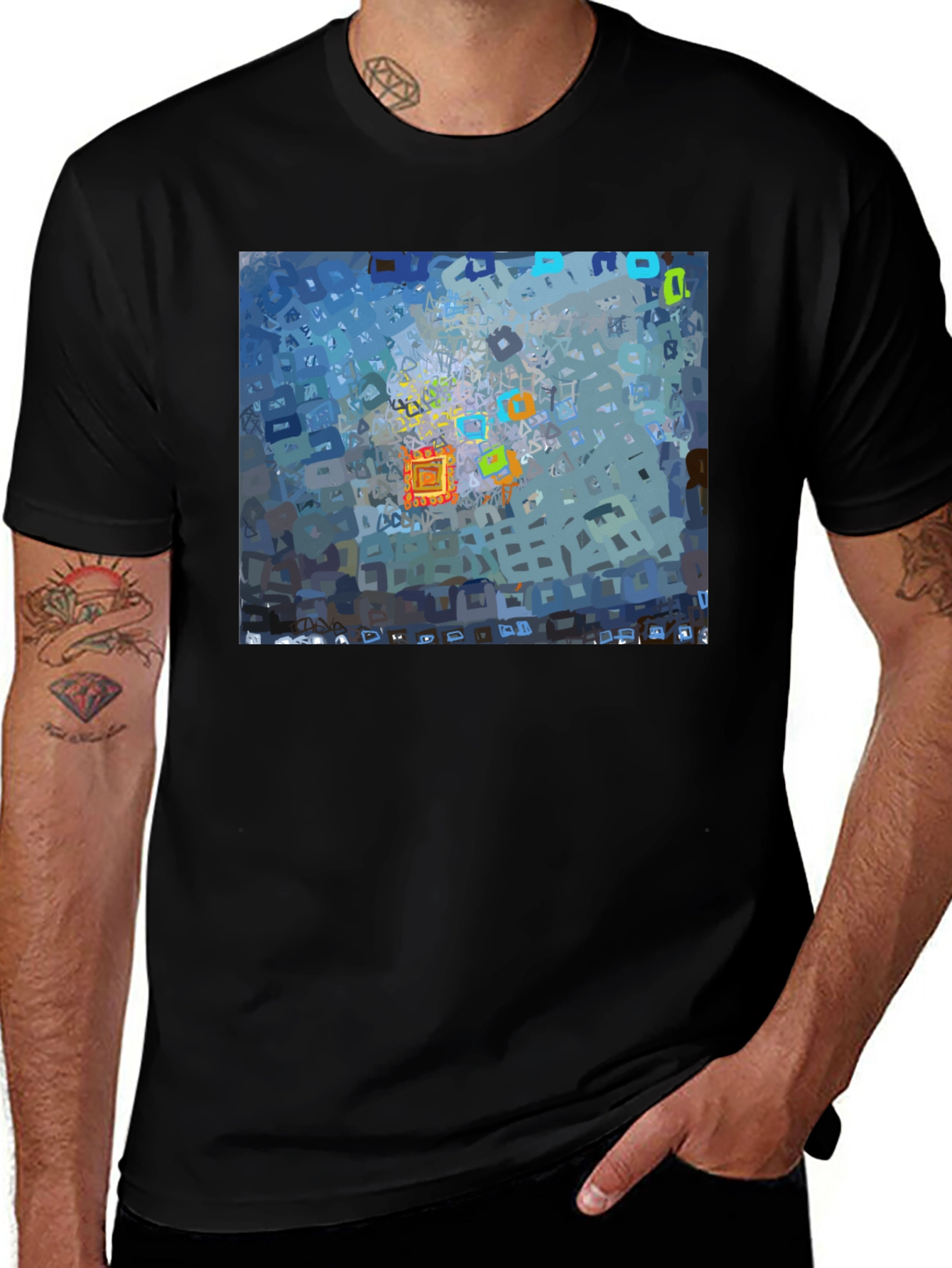 Abstract Pixel Art T-Shirt - Modern Graphic Tee