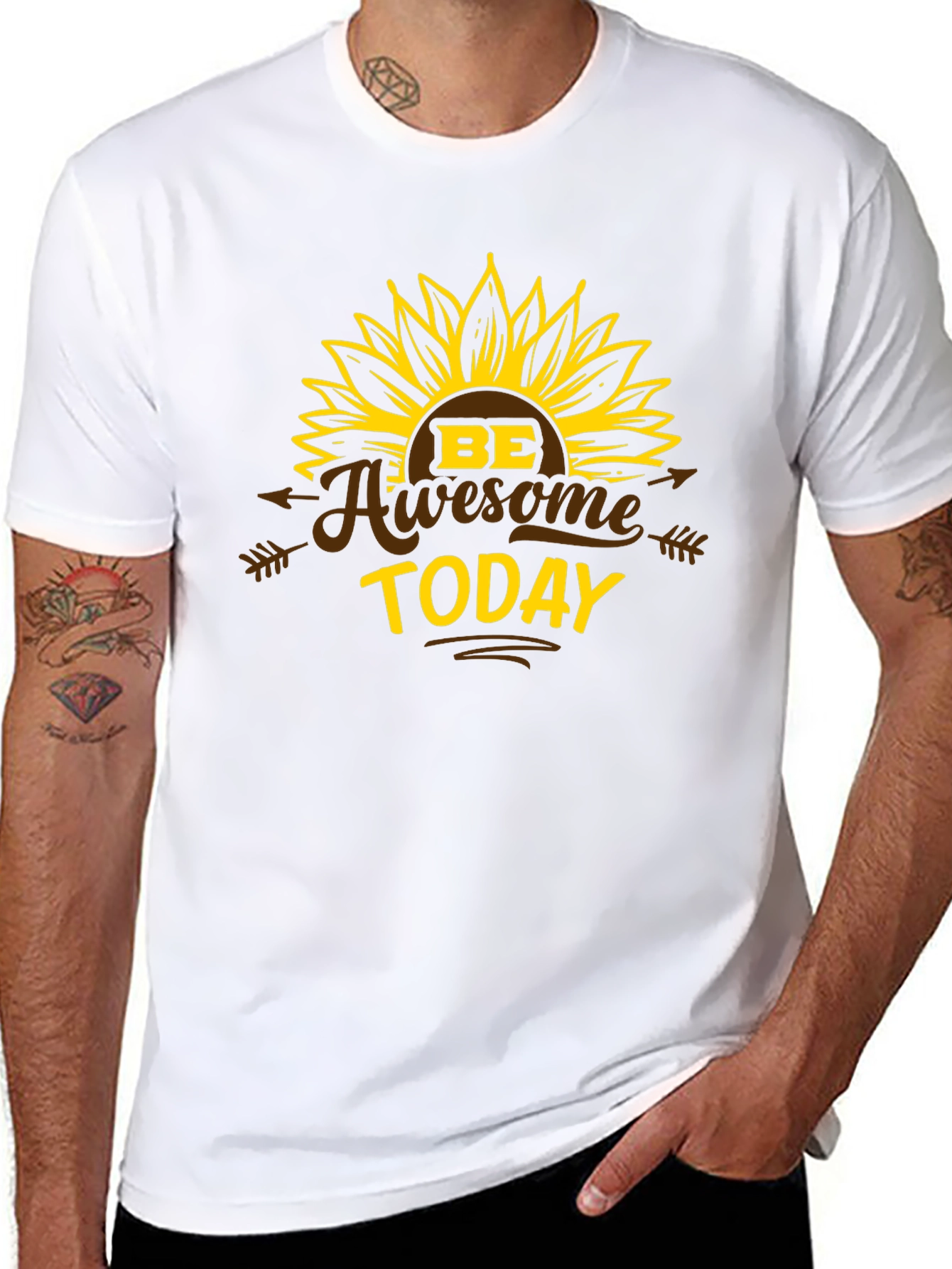 Be Awesome Today Sunflower Graphic T-Shirt