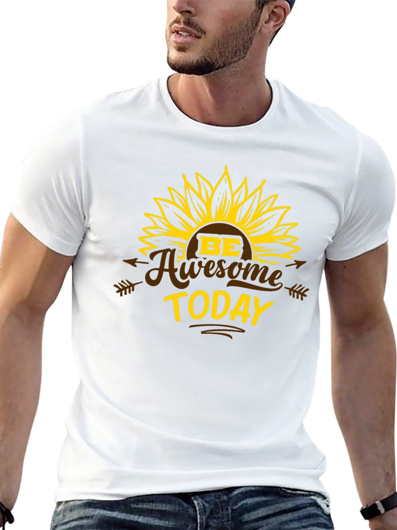 Be Awesome Today Sunflower Graphic T-Shirt