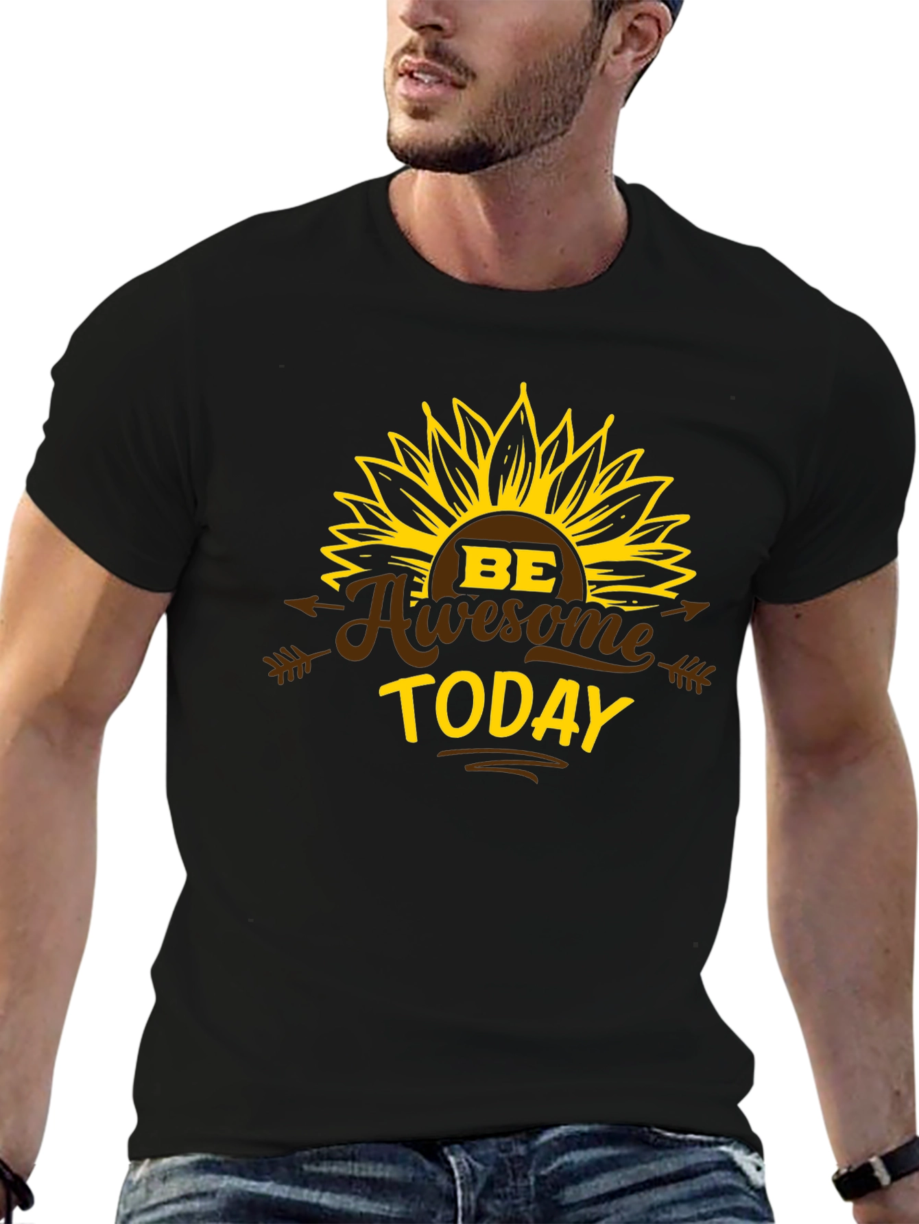 Be Awesome Today Sunflower Graphic T-Shirt
