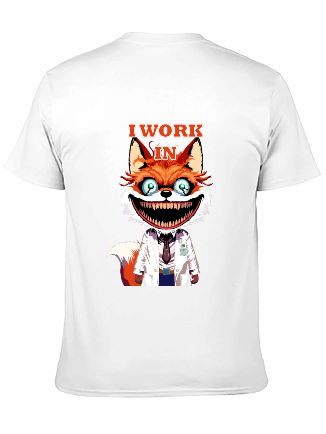 I Work in Crazy Fox Scientist Graphic Tee