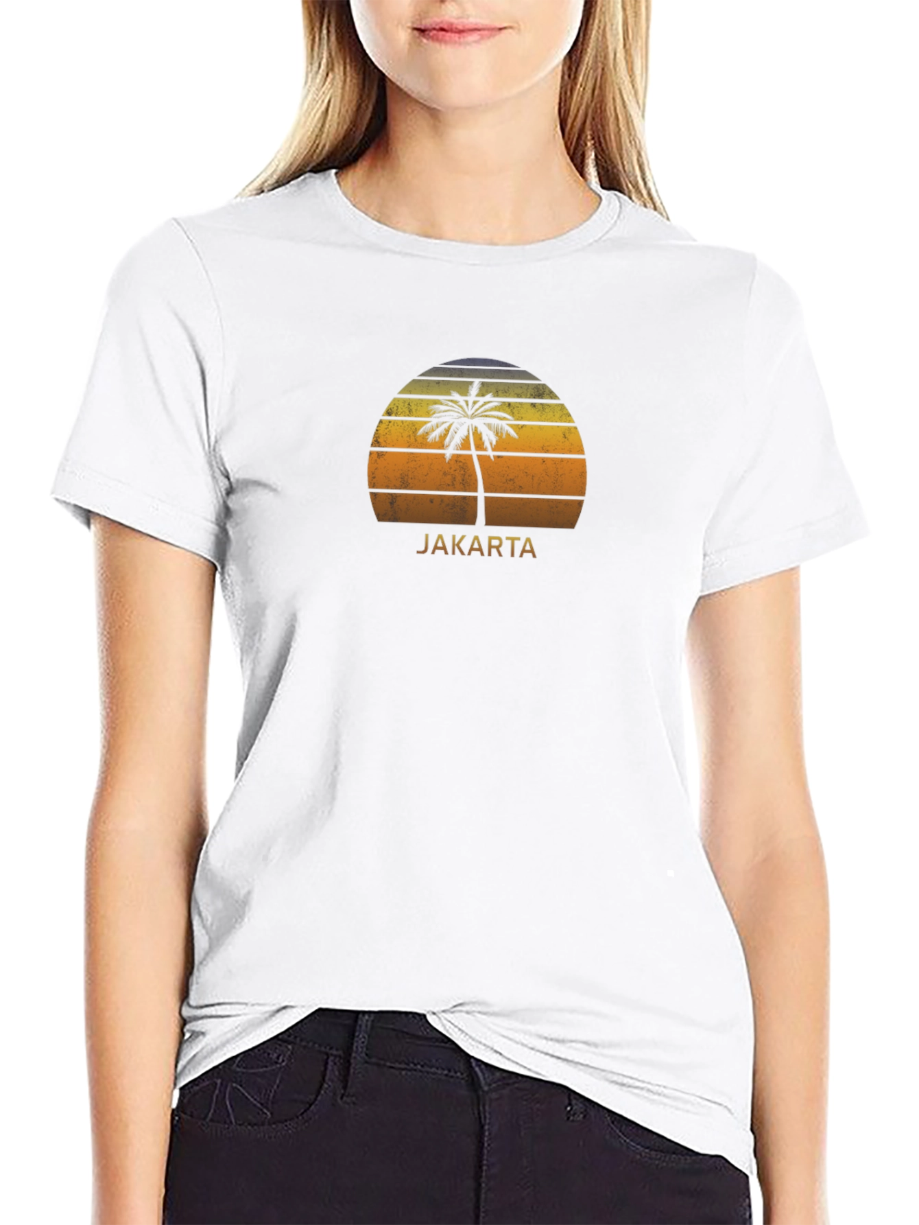 Jakarta Palm Tree Sunset Graphic Tee