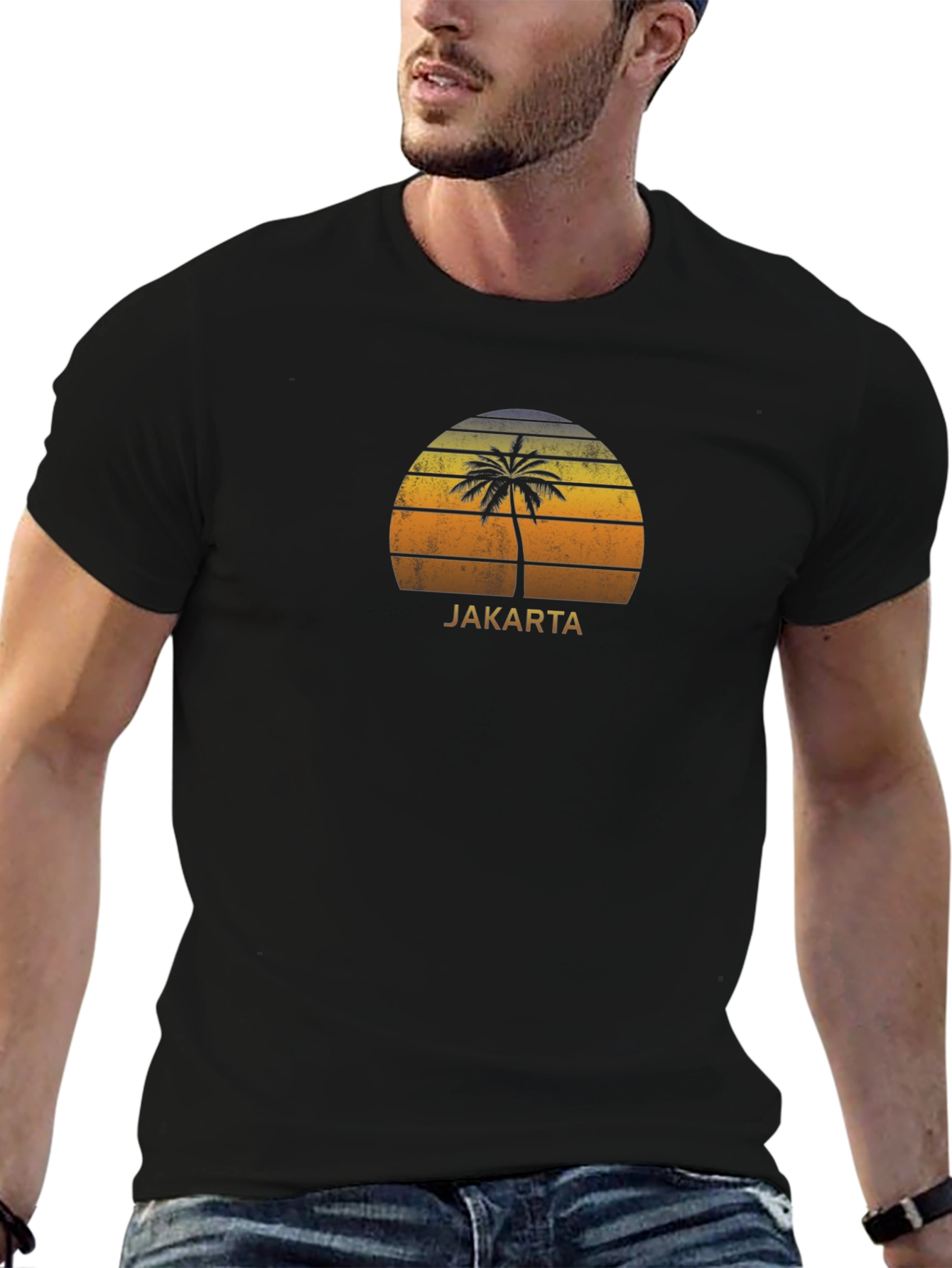 Jakarta Palm Tree Sunset Graphic Tee