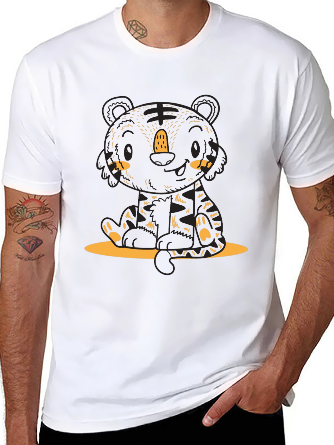 Cute Cartoon Tiger Graphic Tee