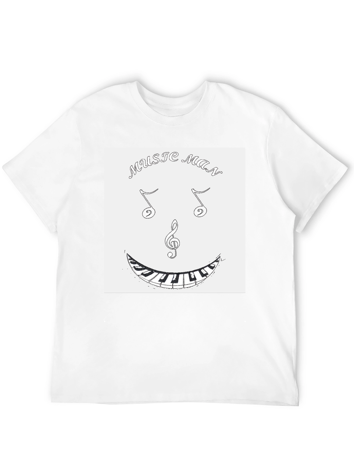 Music Man Face Tee - Black Graphic T-Shirt