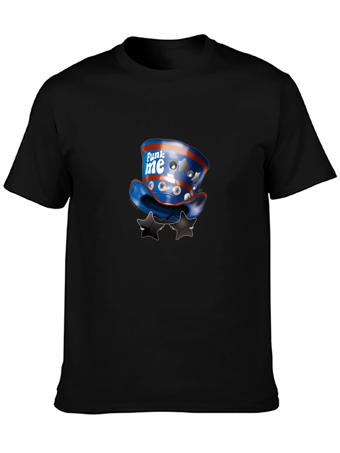 Novelty Patriotic Hat & Sunglasses Graphic T-Shirt