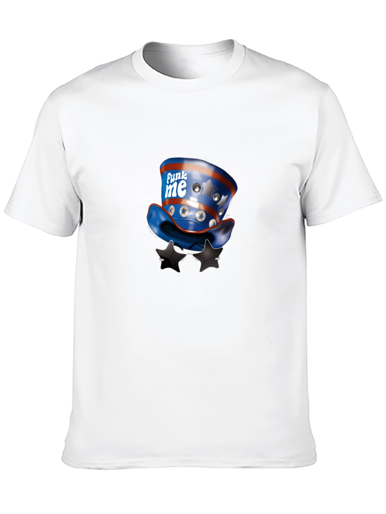Novelty Patriotic Hat & Sunglasses Graphic T-Shirt