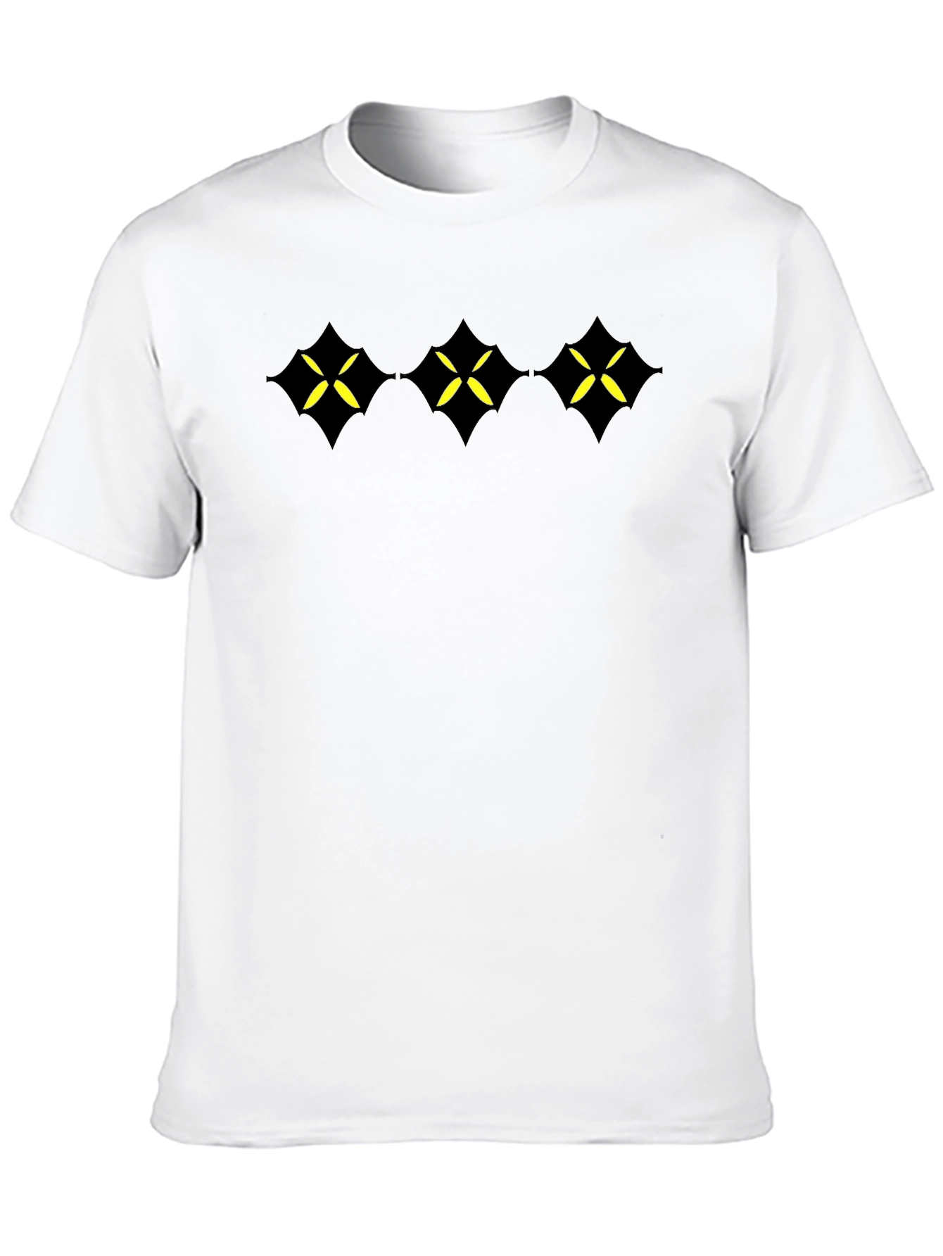 Mens Black T-Shirt with Geometric Star Design