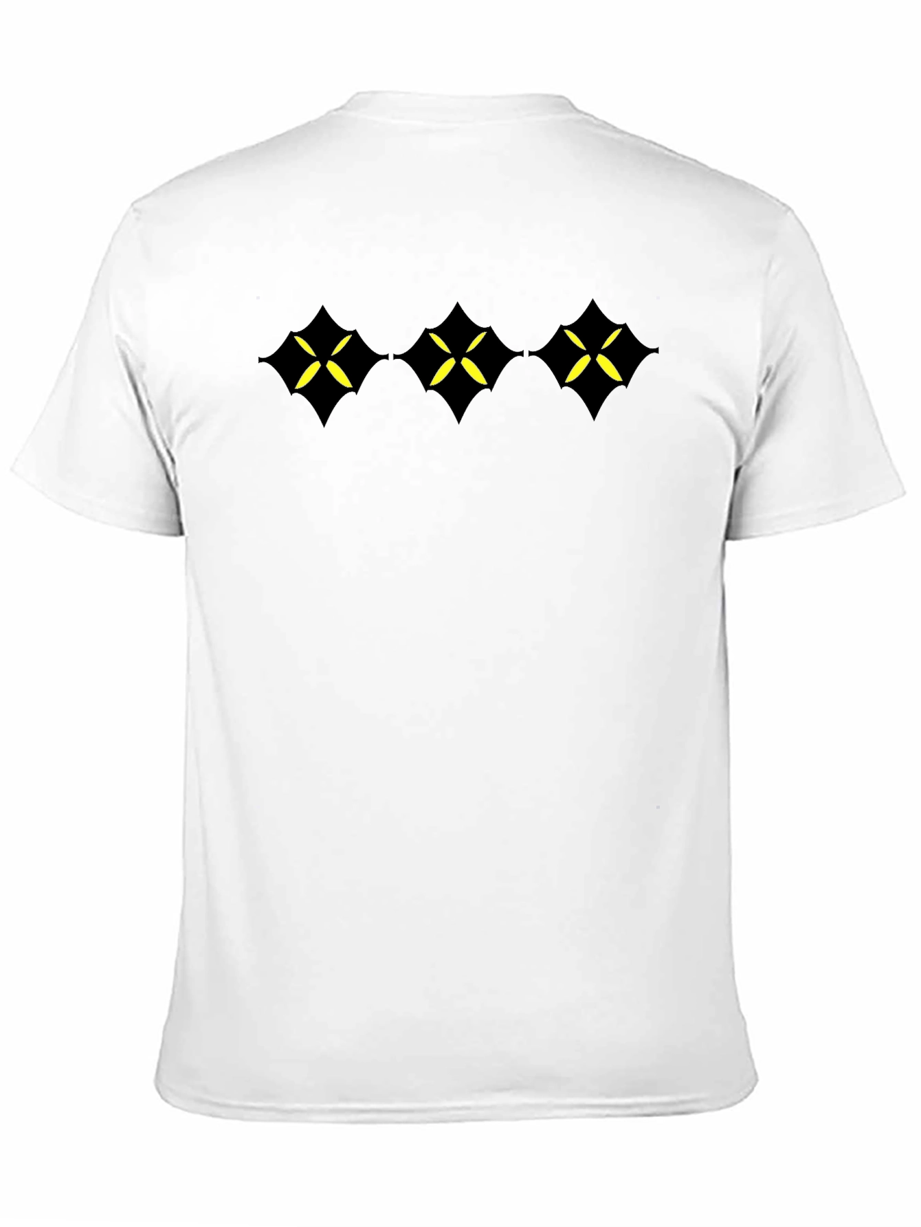 Mens Black T-Shirt with Geometric Star Design