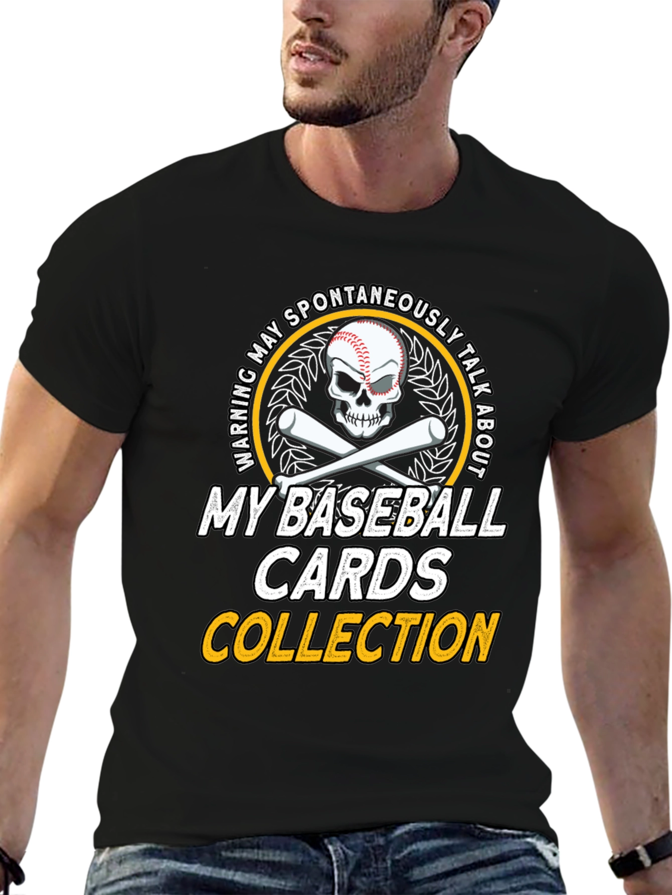 Baseball Cards Collection T-Shirt - Warning May Spontaneously Talk