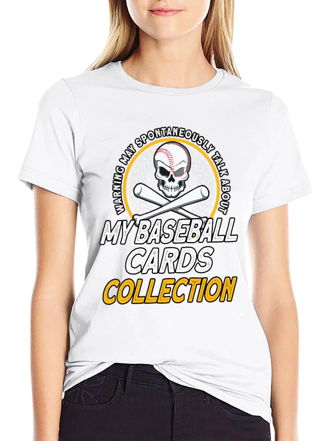 Baseball Cards Collection T-Shirt - Warning May Spontaneously Talk