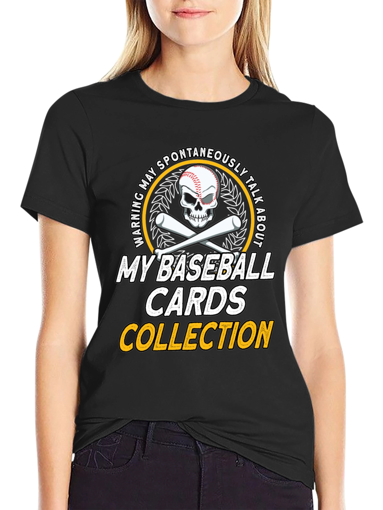 Baseball Cards Collection T-Shirt - Warning May Spontaneously Talk