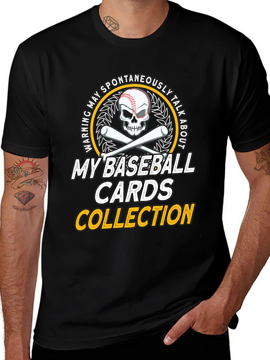 Baseball Cards Collection T-Shirt - Warning May Spontaneously Talk