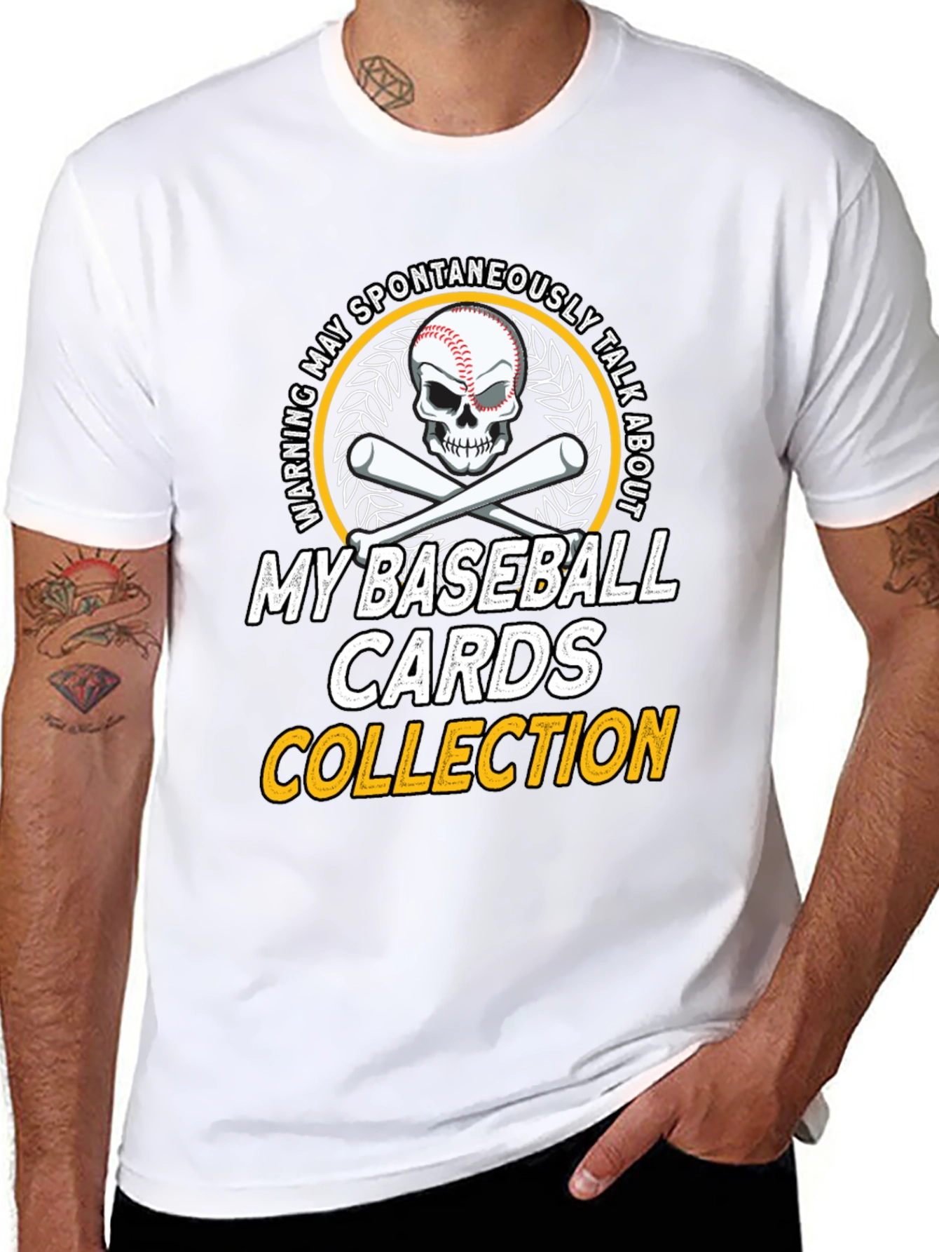 Baseball Cards Collection T-Shirt - Warning May Spontaneously Talk