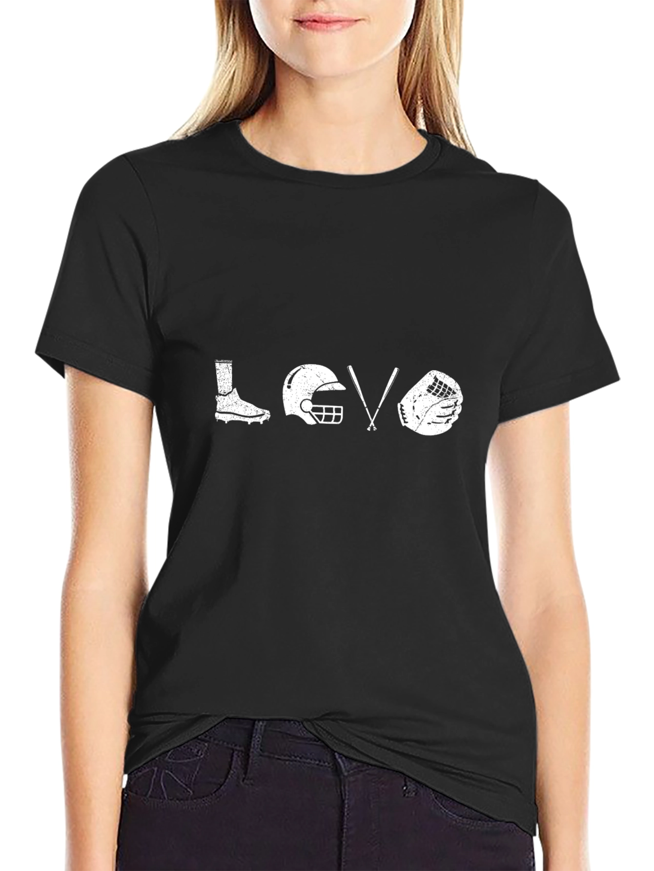Baseball Love Graphic Tee - Black Cotton T-Shirt