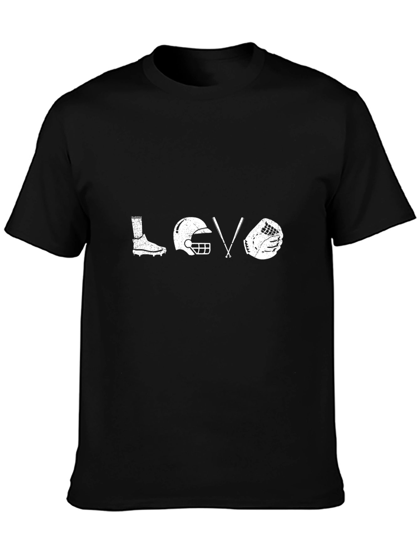 Baseball Love Graphic Tee - Black Cotton T-Shirt