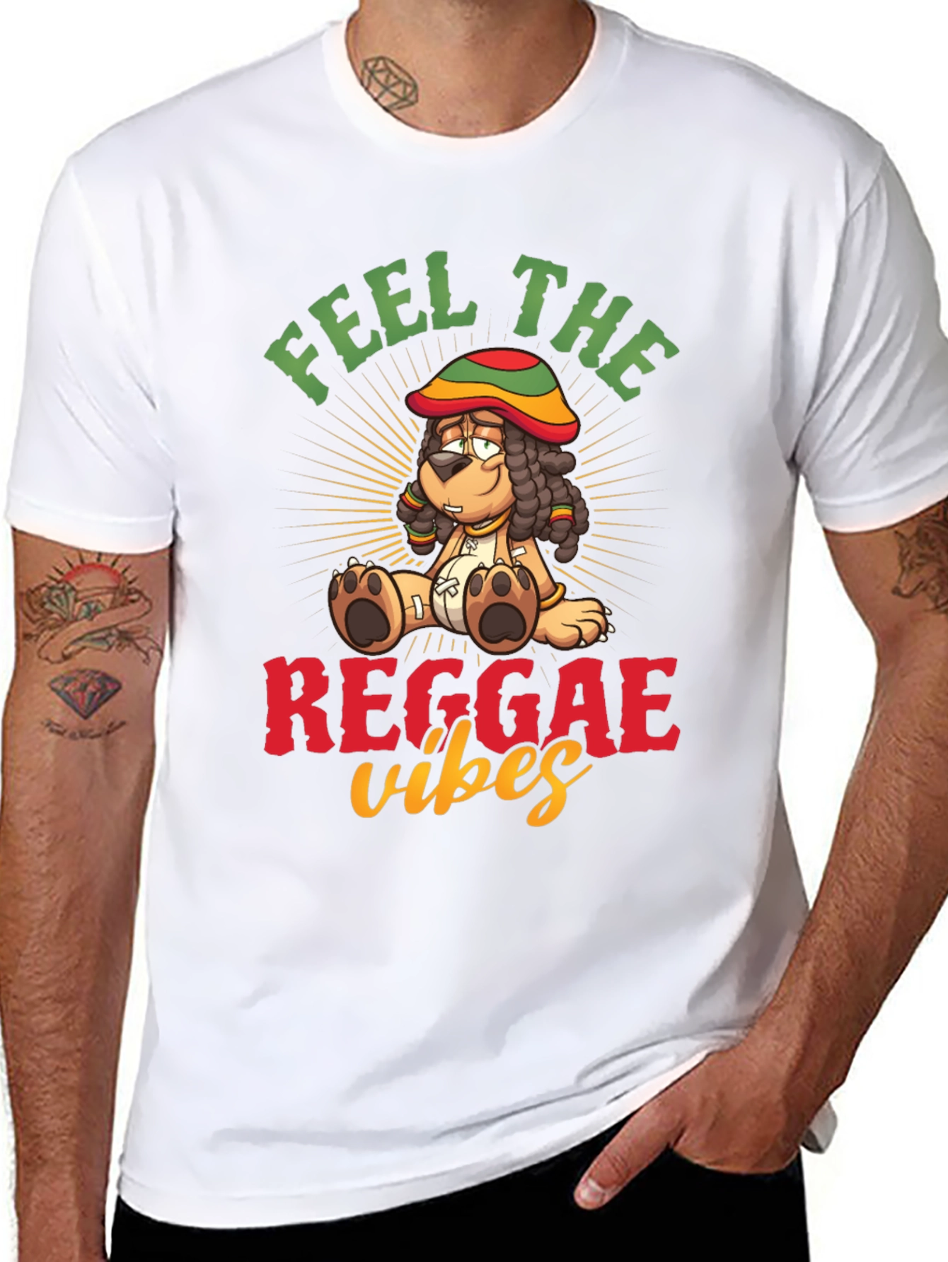 Feel the Reggae Vibes Dog T-Shirt – Cool Music Graphic Tee