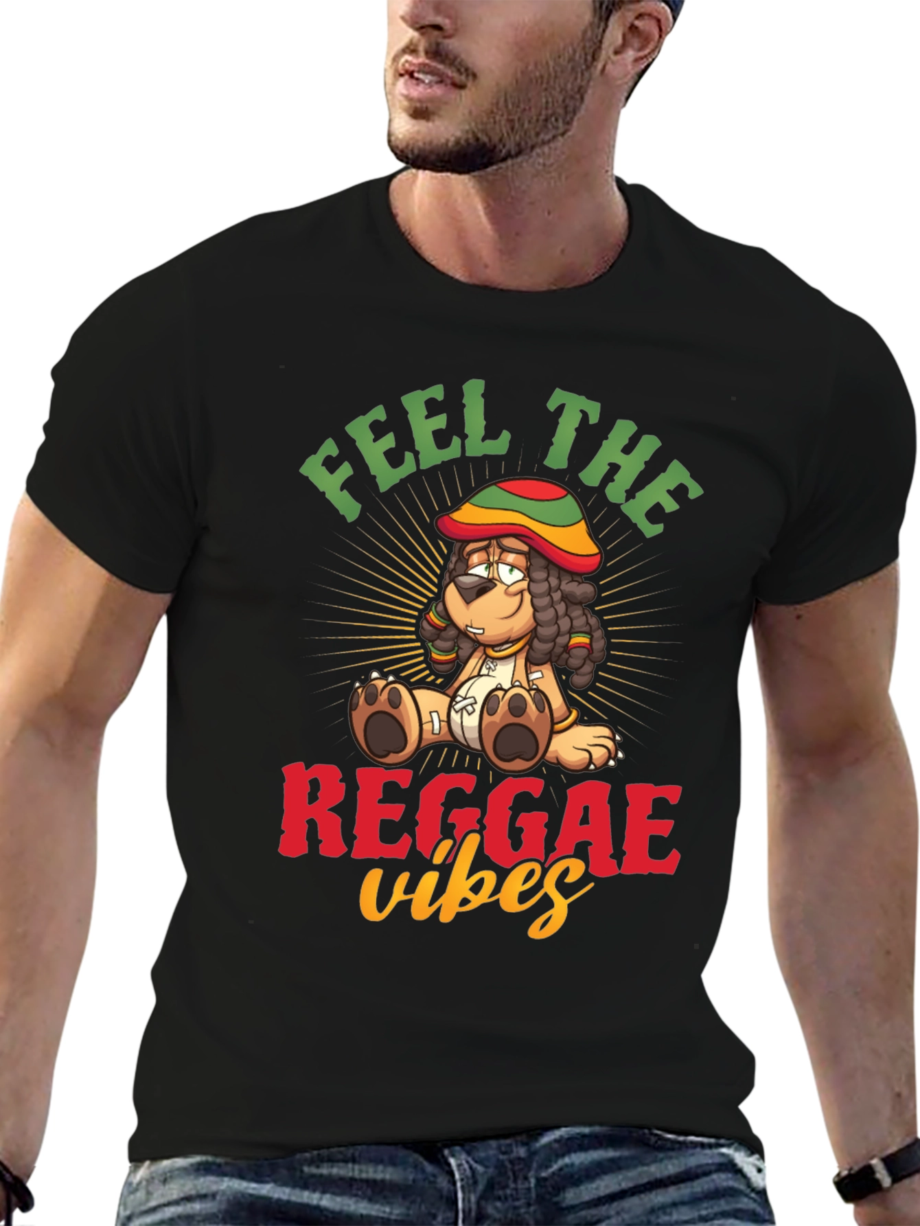 Feel the Reggae Vibes Dog T-Shirt – Cool Music Graphic Tee