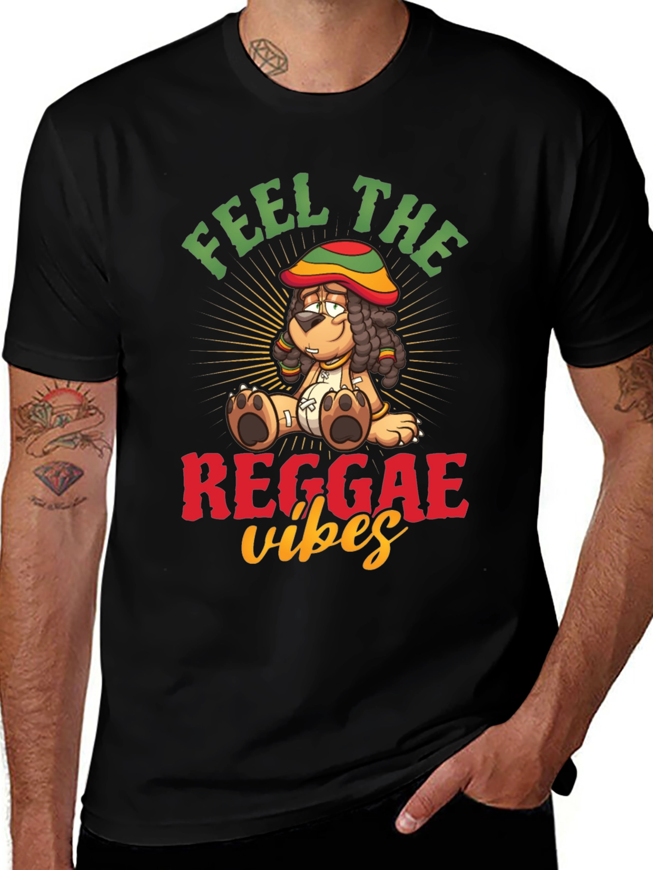 Feel the Reggae Vibes Dog T-Shirt – Cool Music Graphic Tee