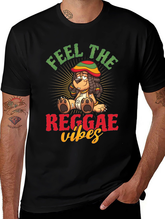 Feel the Reggae Vibes Dog T-Shirt – Cool Music Graphic Tee
