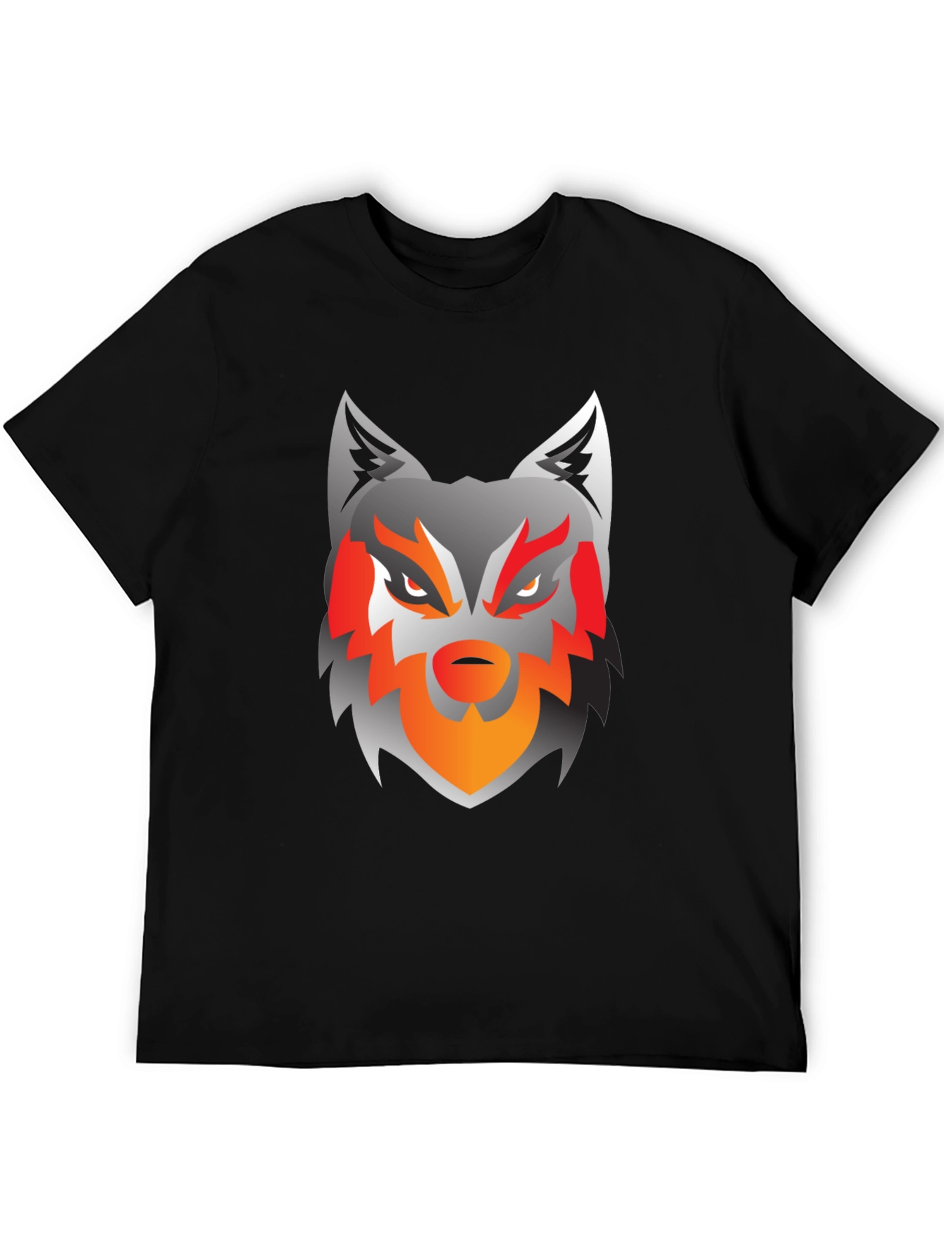 Mens Black Wolf Graphic Tee