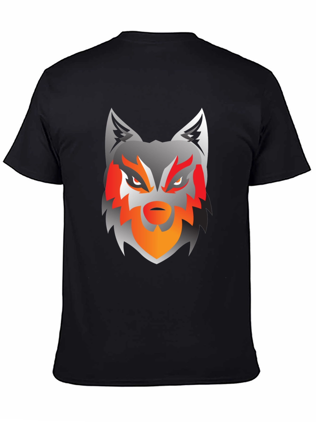 Mens Black Wolf Graphic Tee