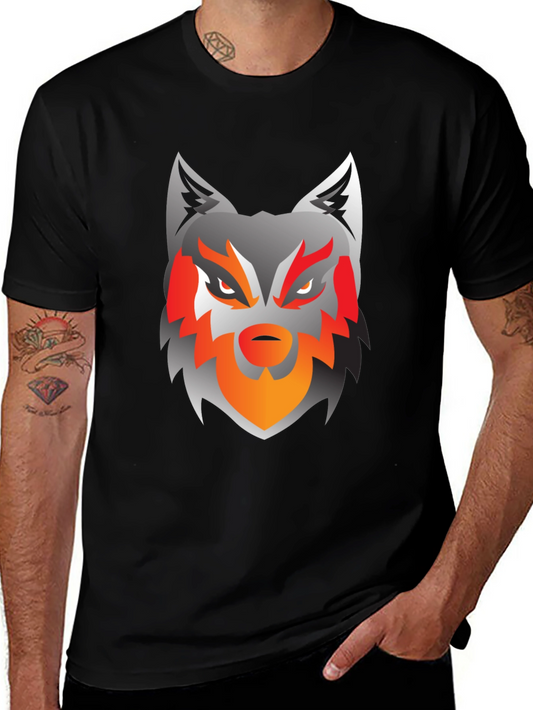 Mens Black Wolf Graphic Tee