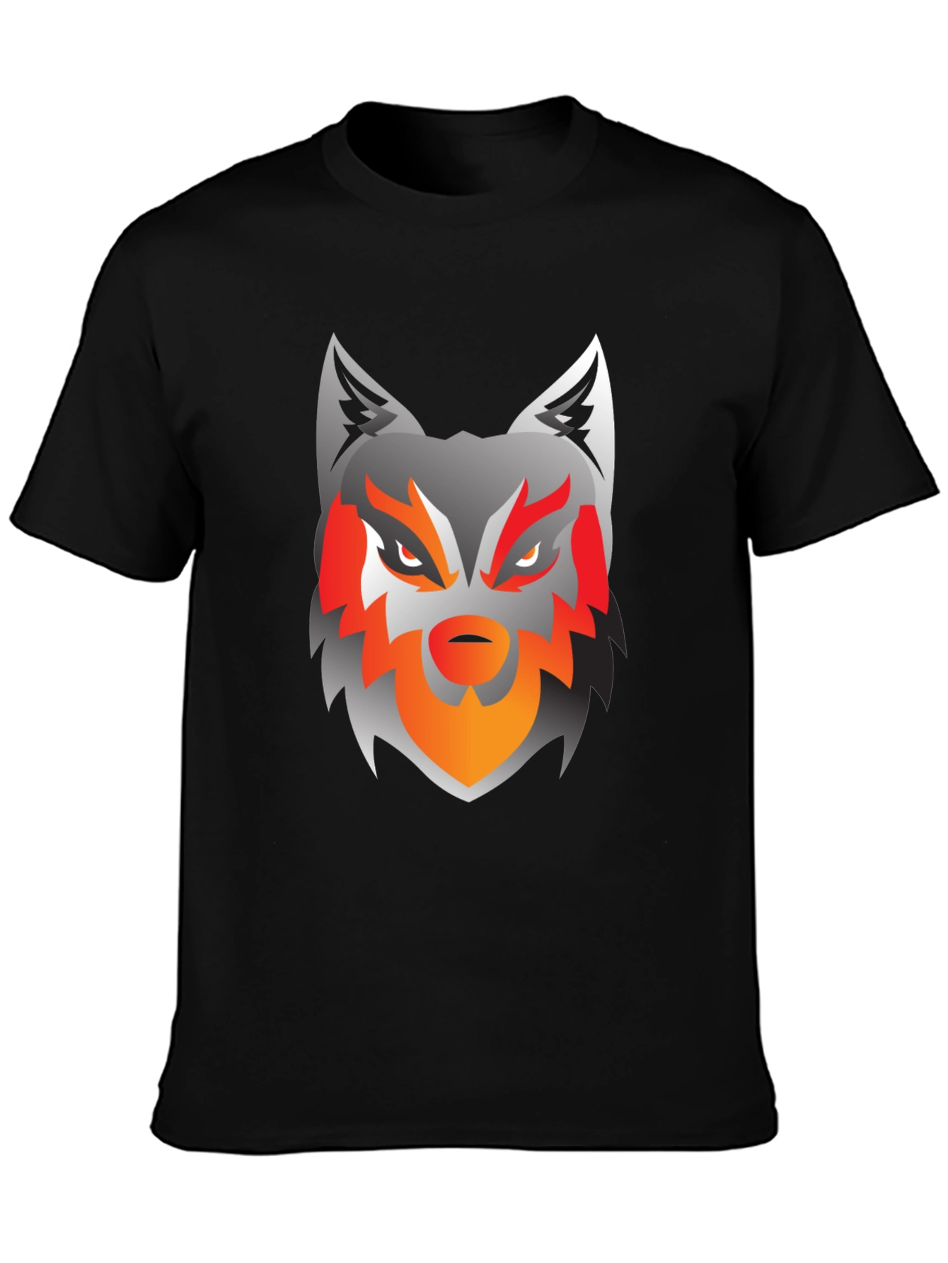 Mens Black Wolf Graphic Tee