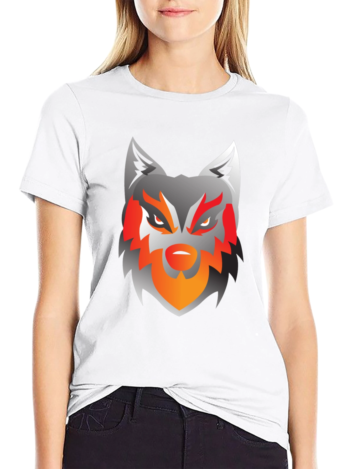 Mens Black Wolf Graphic Tee