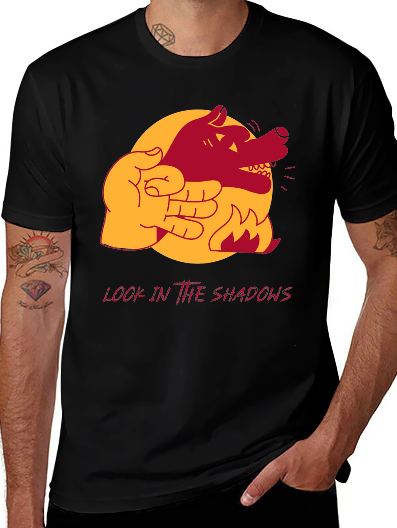 Shadow Wolf Hand Puppet Graphic Tee