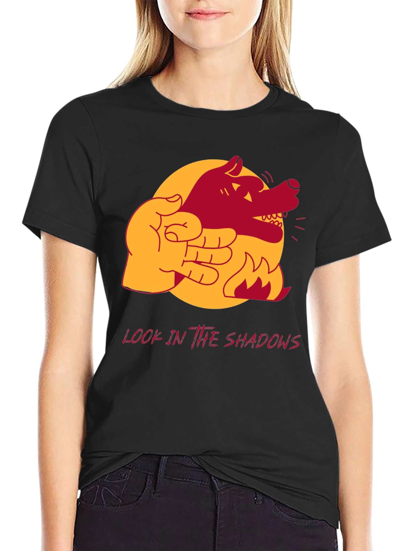 Shadow Wolf Hand Puppet Graphic Tee