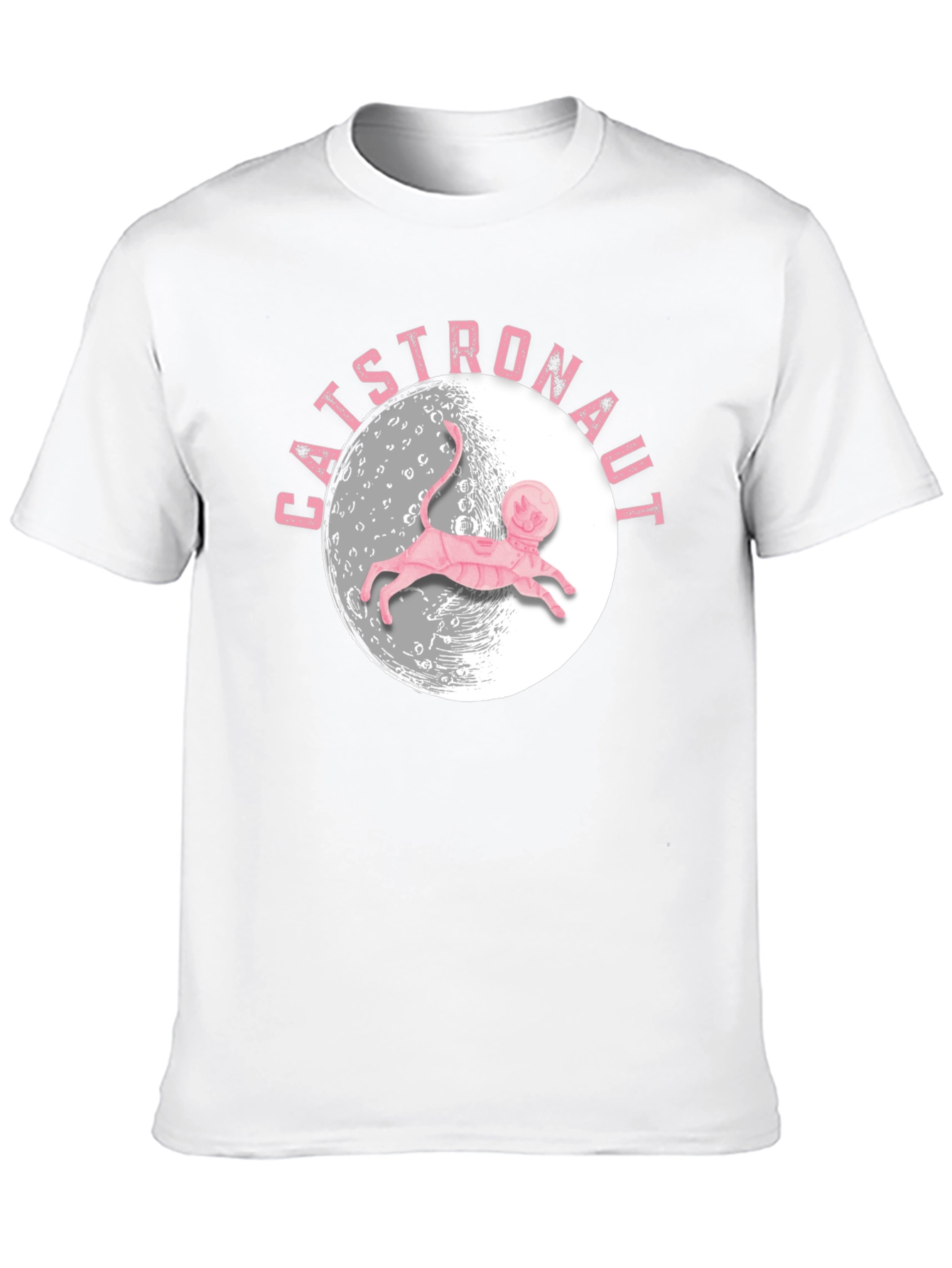 Catstronaut T-Shirt - Pink Cat Astronaut on the Moon