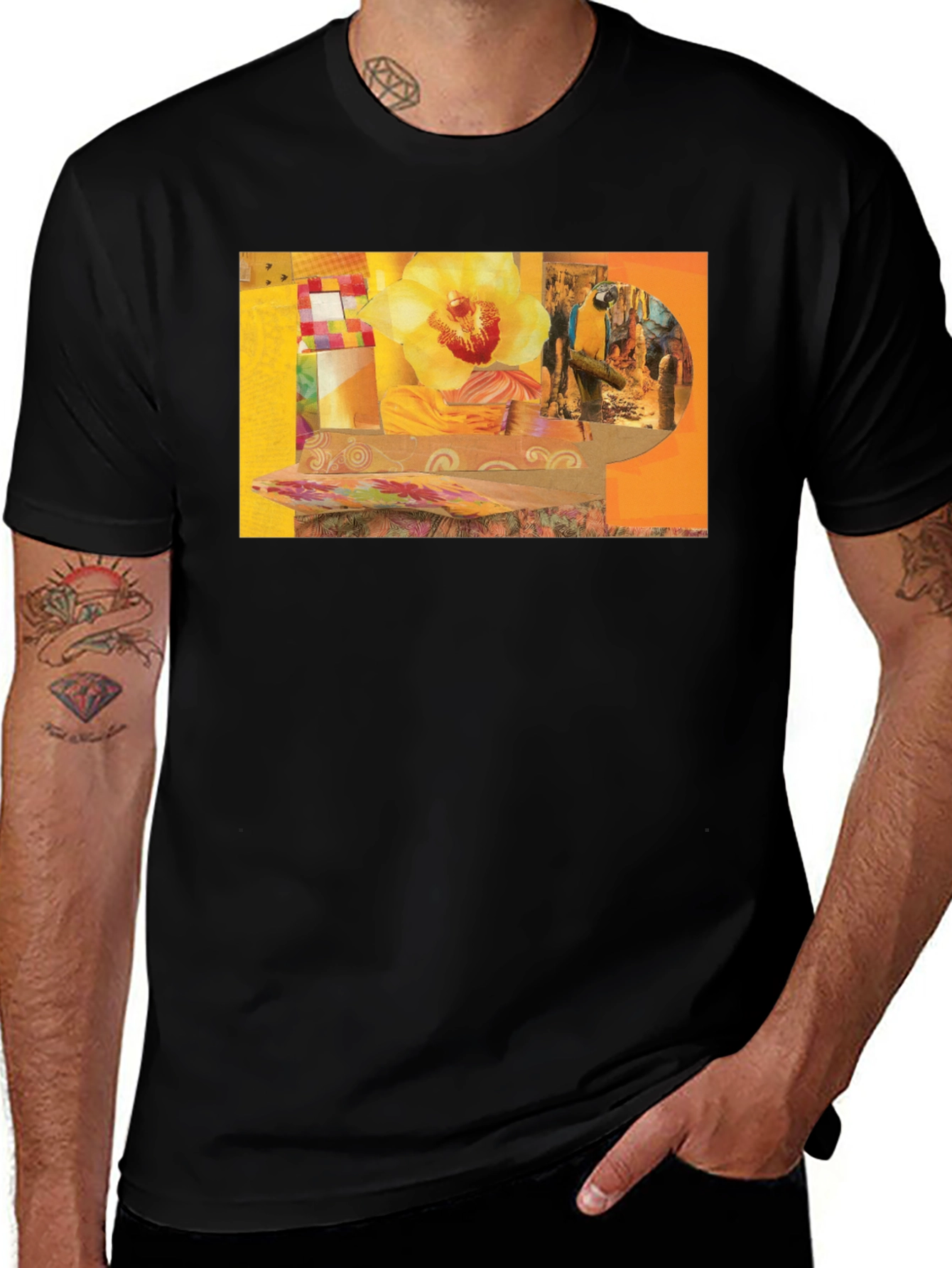 Abstract Floral Collage T-Shirt