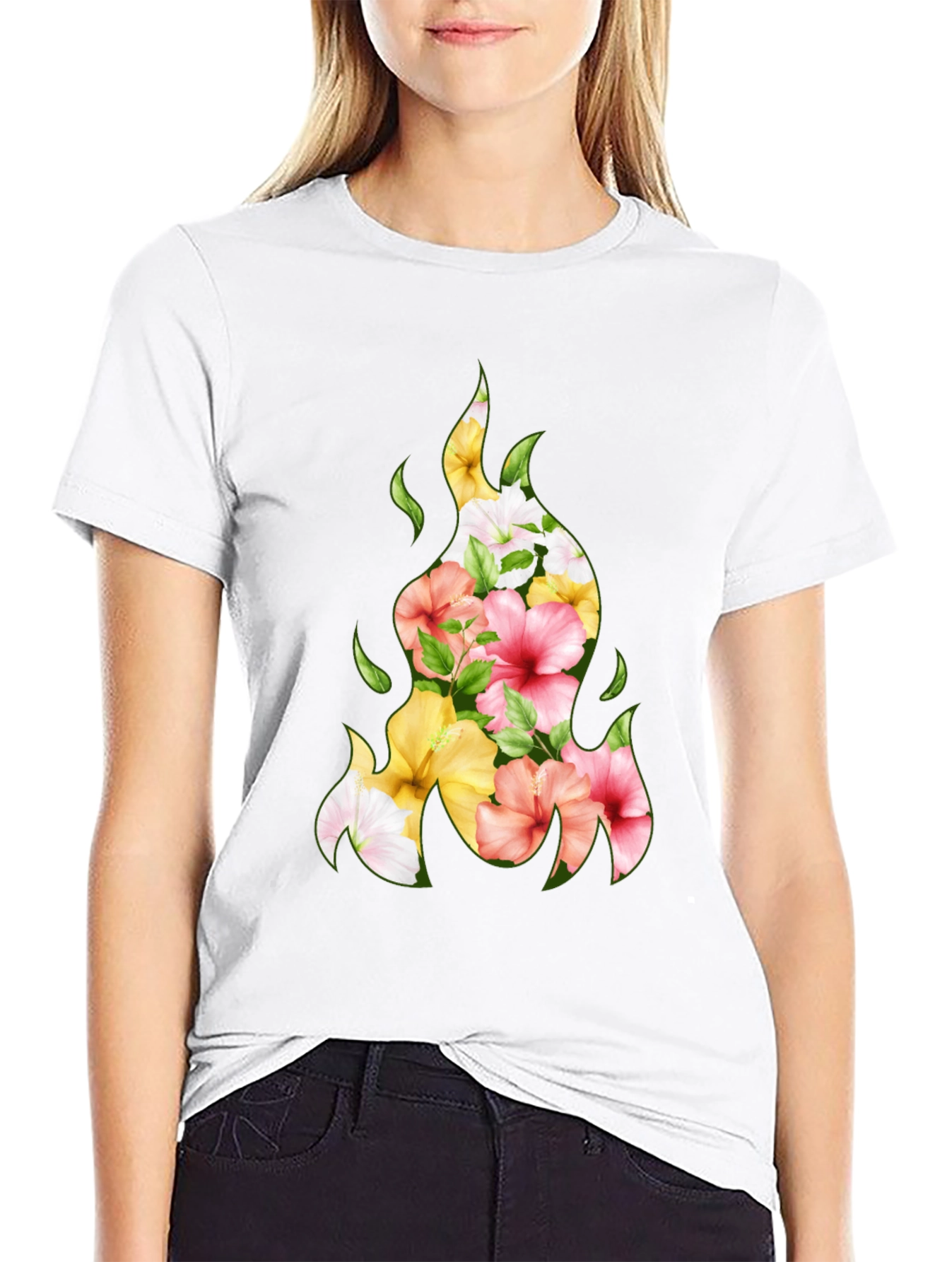 Floral Fire T-Shirt - Unique Graphic Tee