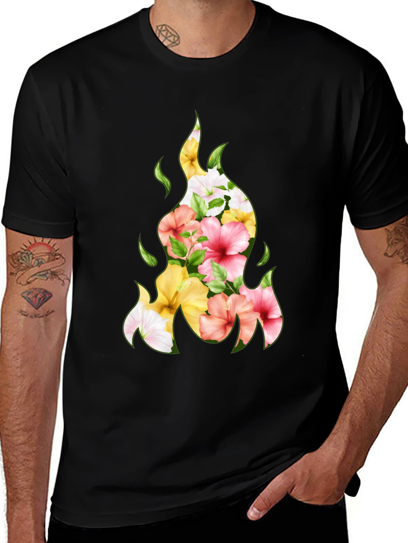Floral Fire T-Shirt - Unique Graphic Tee