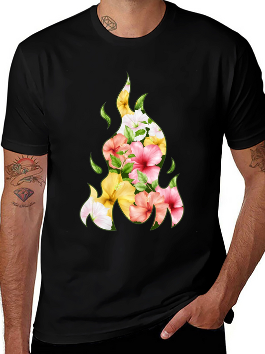Floral Fire T-Shirt - Unique Graphic Tee