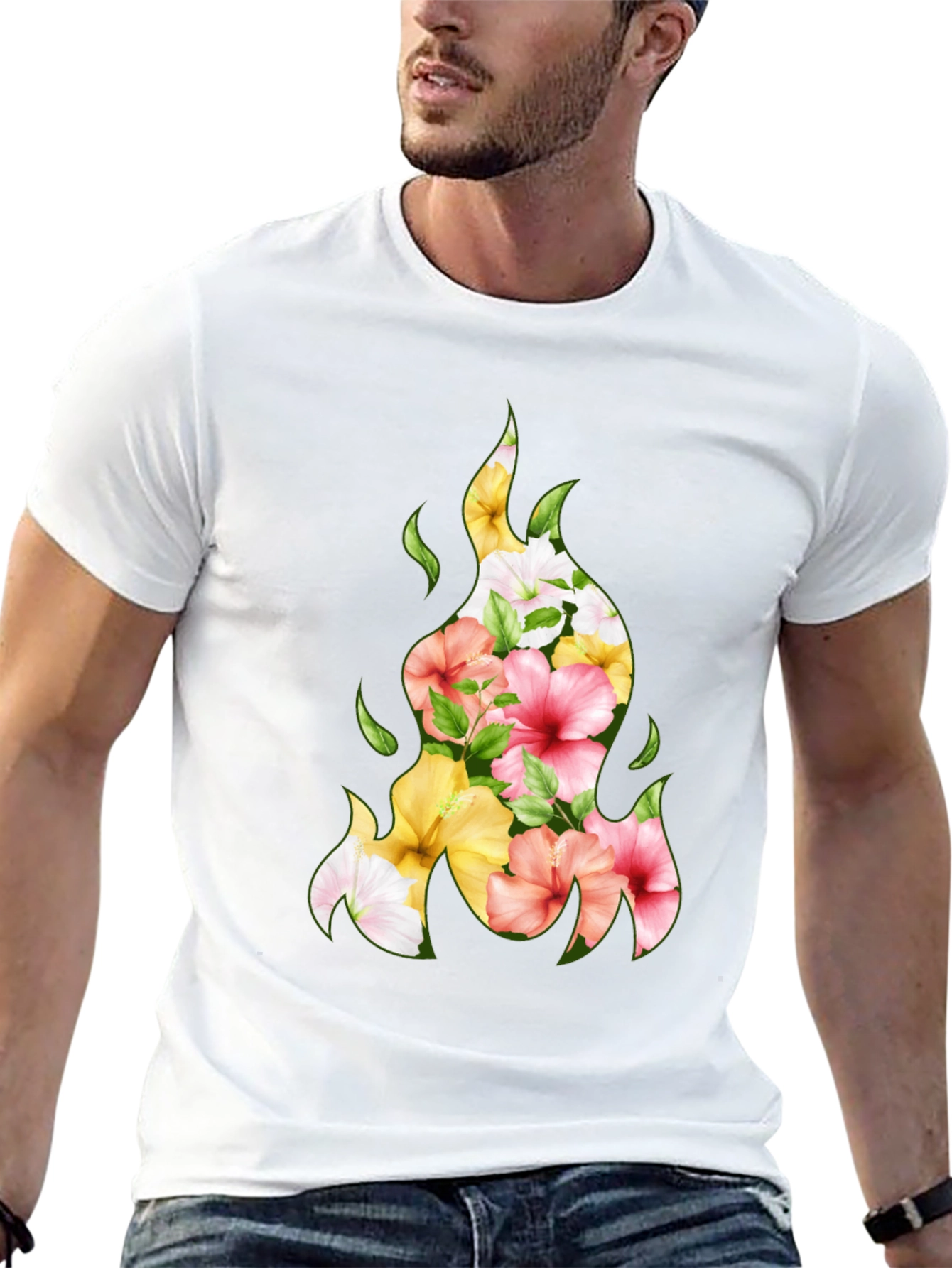 Floral Fire T-Shirt - Unique Graphic Tee