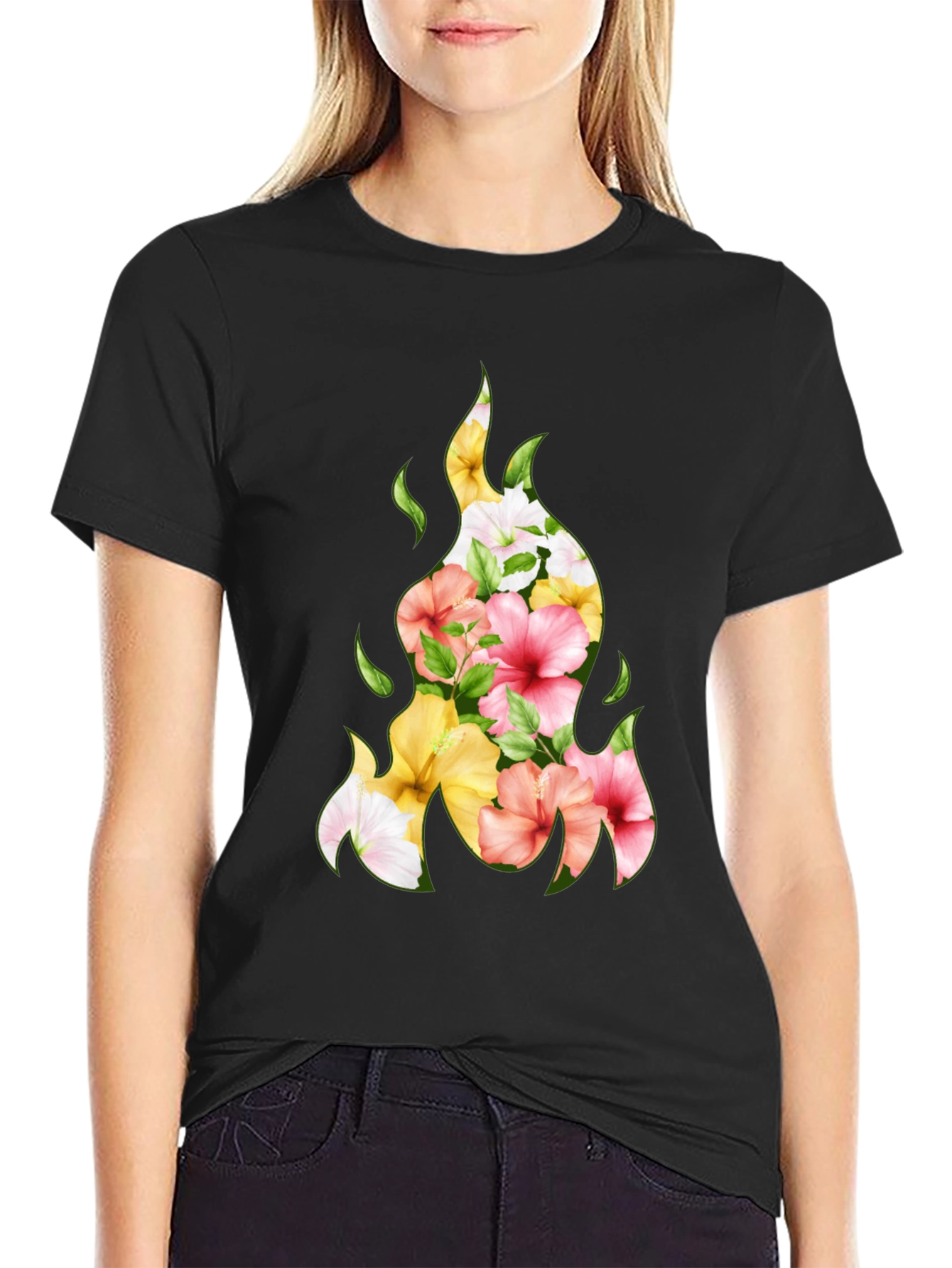 Floral Fire T-Shirt - Unique Graphic Tee