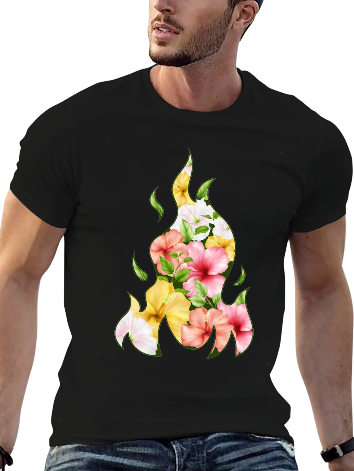 Floral Fire T-Shirt - Unique Graphic Tee