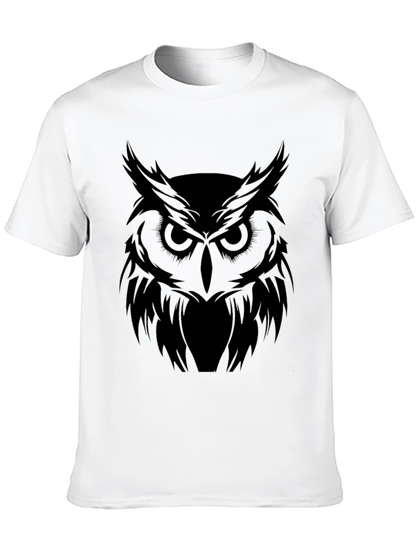 Mens Black Owl Graphic T-Shirt