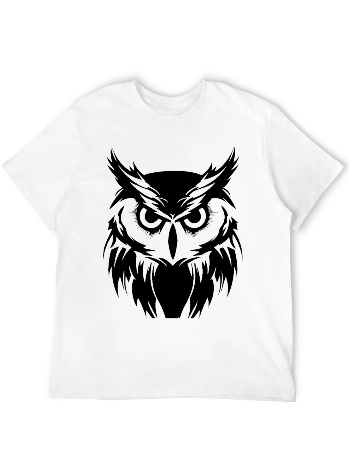 Mens Black Owl Graphic T-Shirt