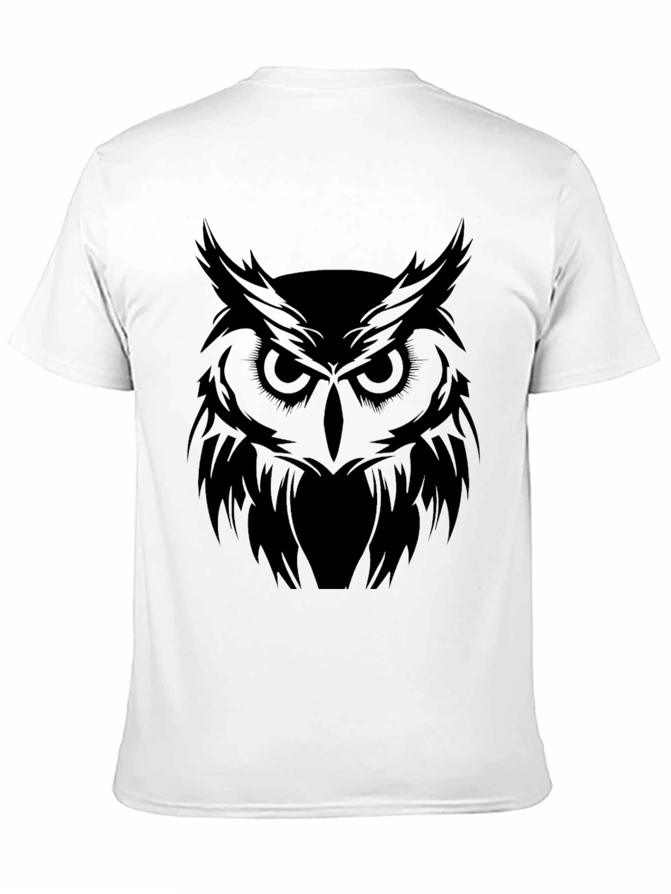 Mens Black Owl Graphic T-Shirt