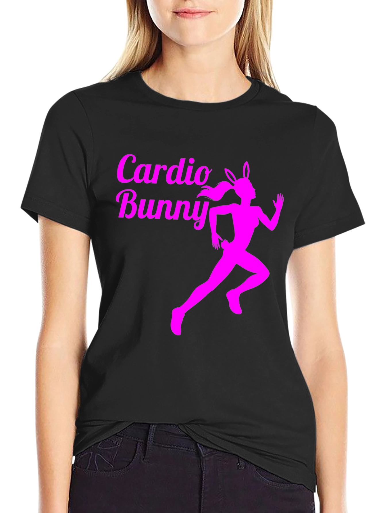 Cardio Bunny Black T-Shirt Fitness Run