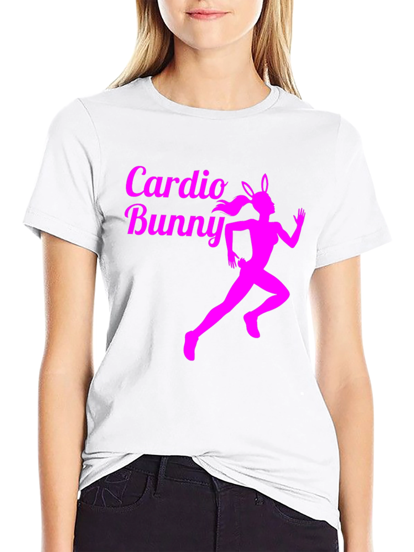 Cardio Bunny Black T-Shirt Fitness Run