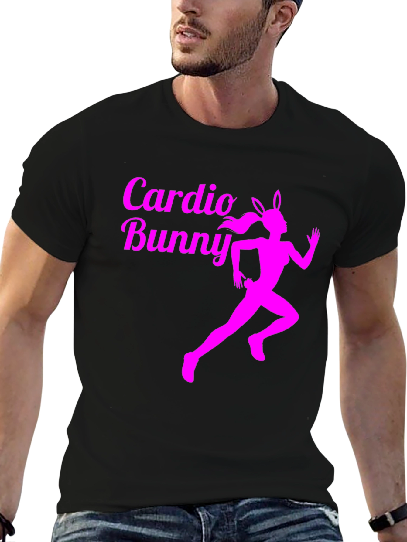 Cardio Bunny Black T-Shirt Fitness Run