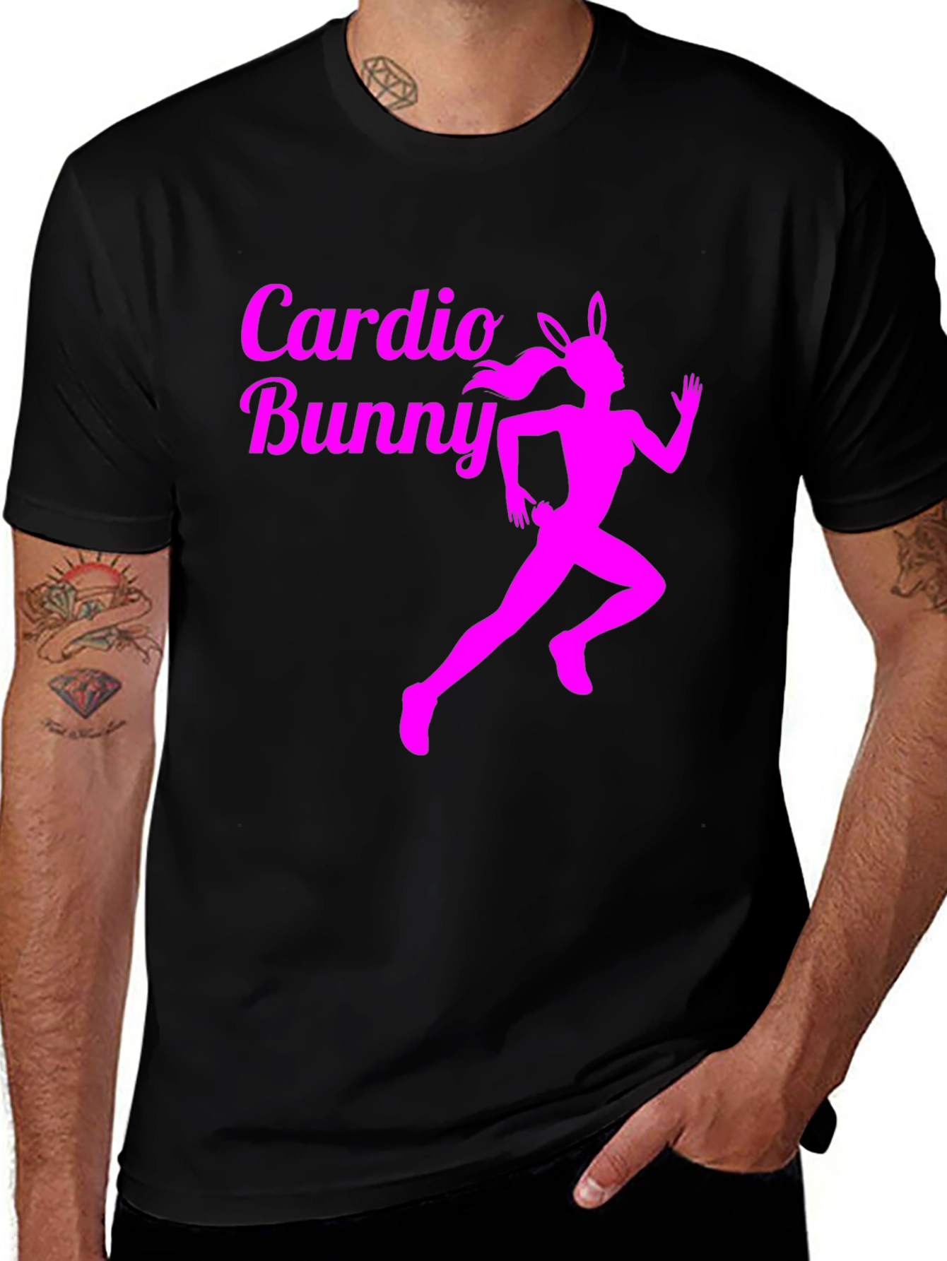 Cardio Bunny Black T-Shirt Fitness Run